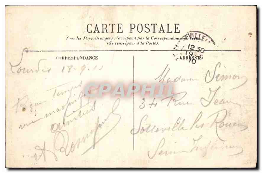 CPA Lourdes Troiseme Station du Calvaire  — Verso