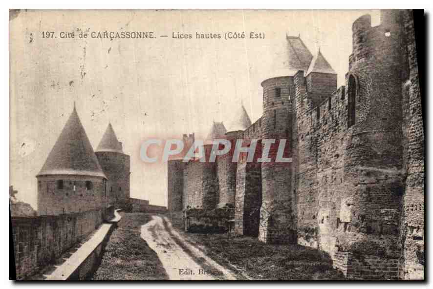 CPA Cite de Carcassonne Lices hautes Cote Est 