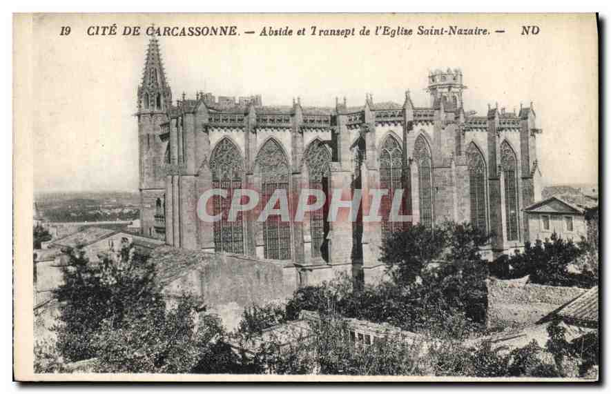 CPA Cite de Carcassonne Abside et Transpert de l'Eglise Saint Nazaire 