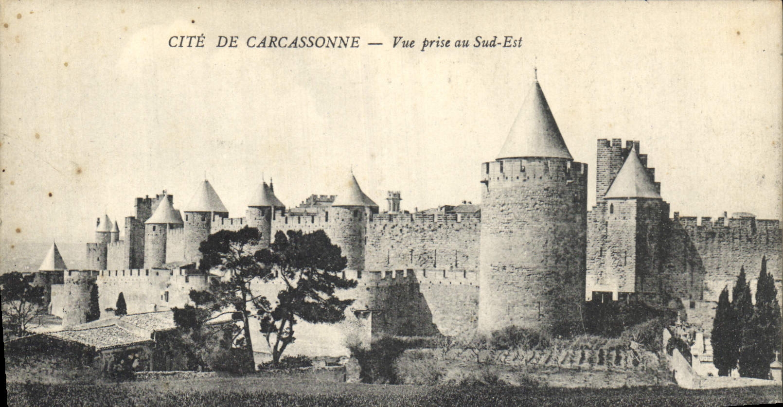 CPA Cite de Carcassonne Vue prise au Sud Est 