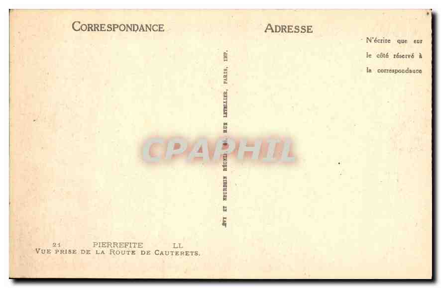 CPA Pierrefitte Vue prise de la Route de Cauterets  — Rückseite