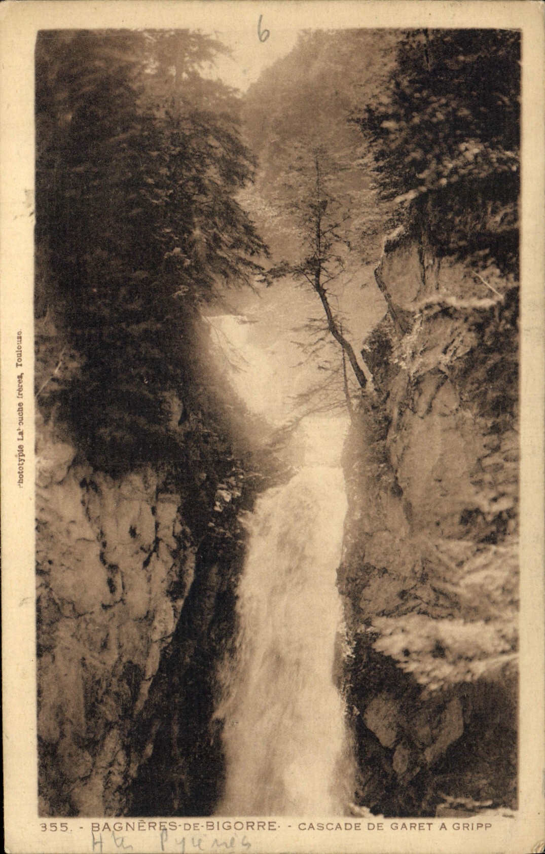 Bagnères-de-Bigorre - Cascade de Garet à Gripp - photographie La Ouché Frères, Toulouse