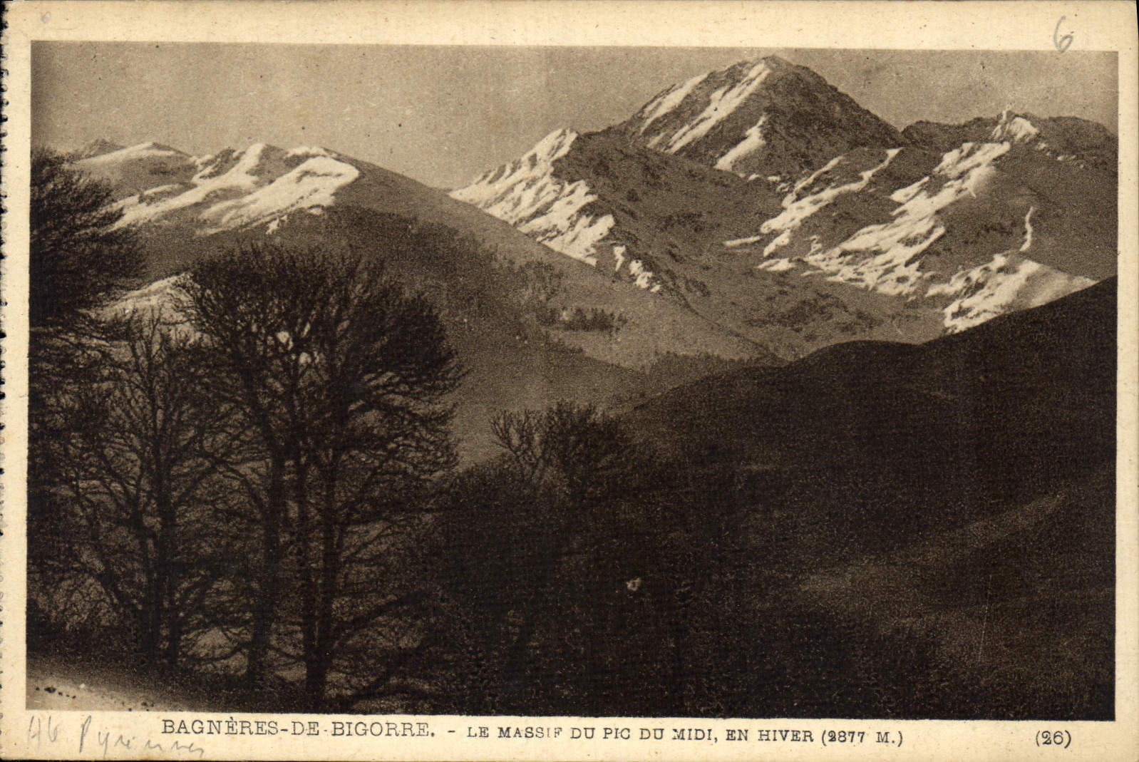 Bagnères-de-Bigorre — Das Pic du Midi-Gebirge im Winter (2877 m.) — Héloïgrevure Labouche Péret, Toulouse