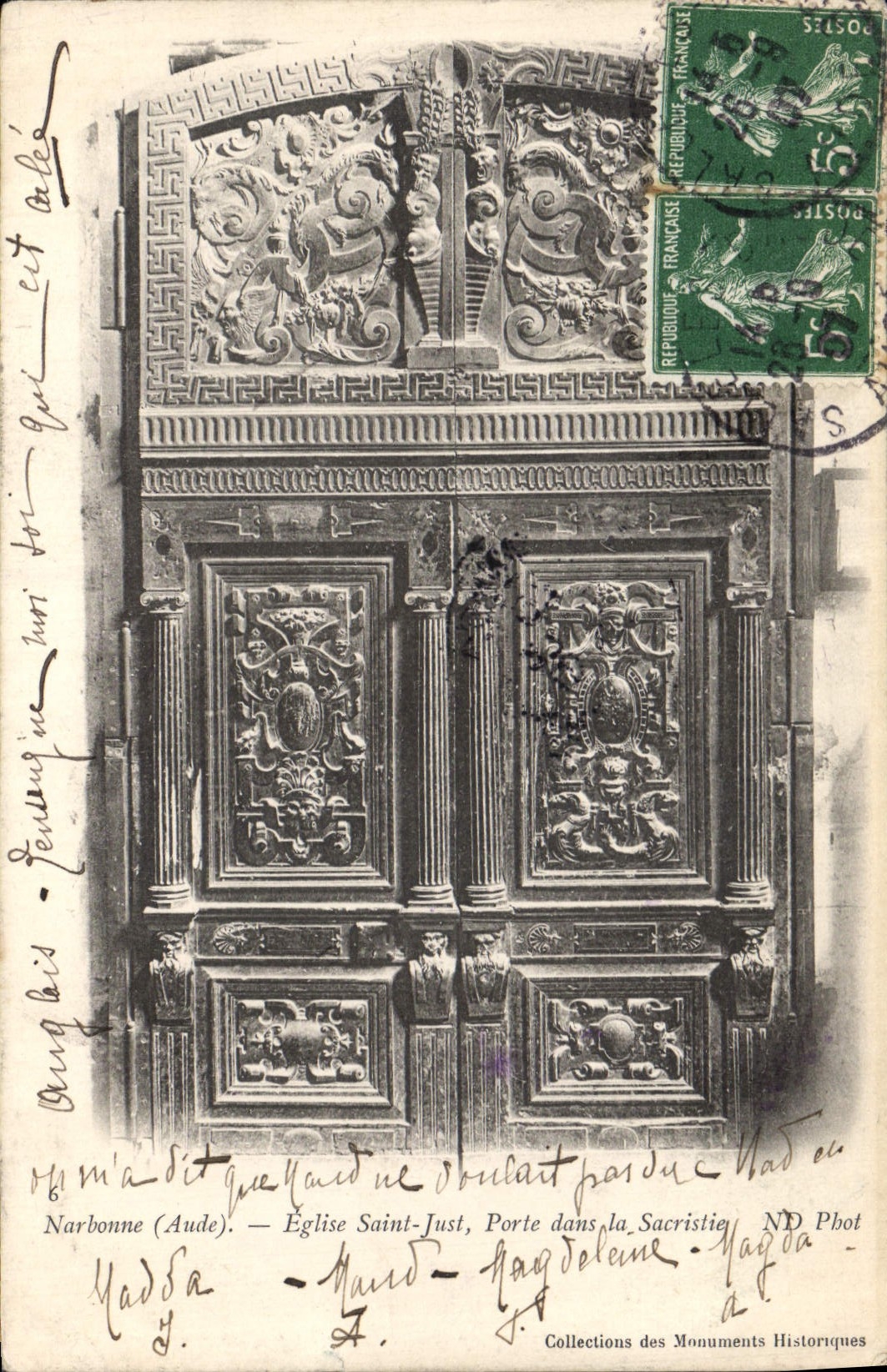 CPA Narbonne Aude Eglise Saint Just Porte dans la Sacristie 
