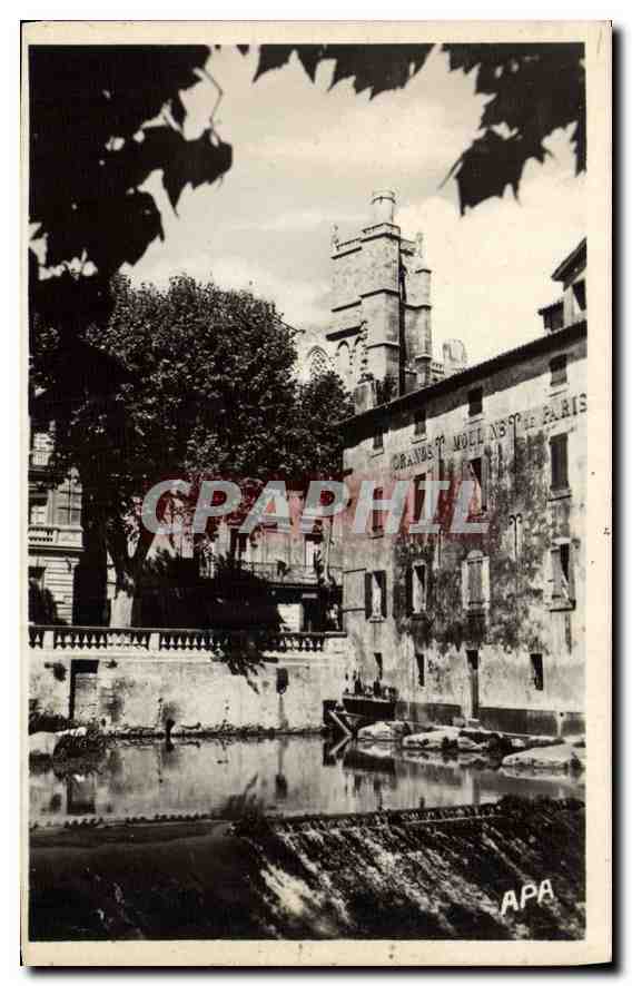 CPA Narbonne Aude Moulins de Paris et Cathedrale Saint Just 