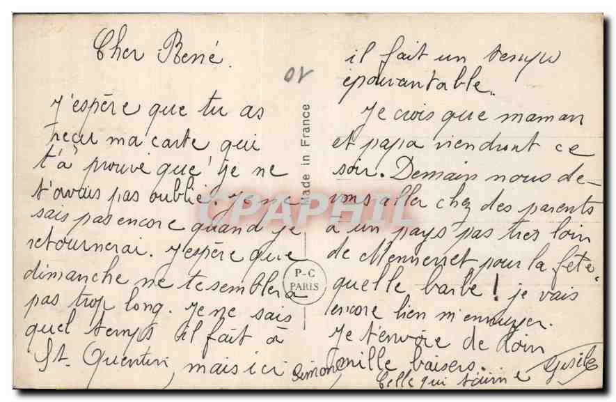 CPA Femme — Rückseite