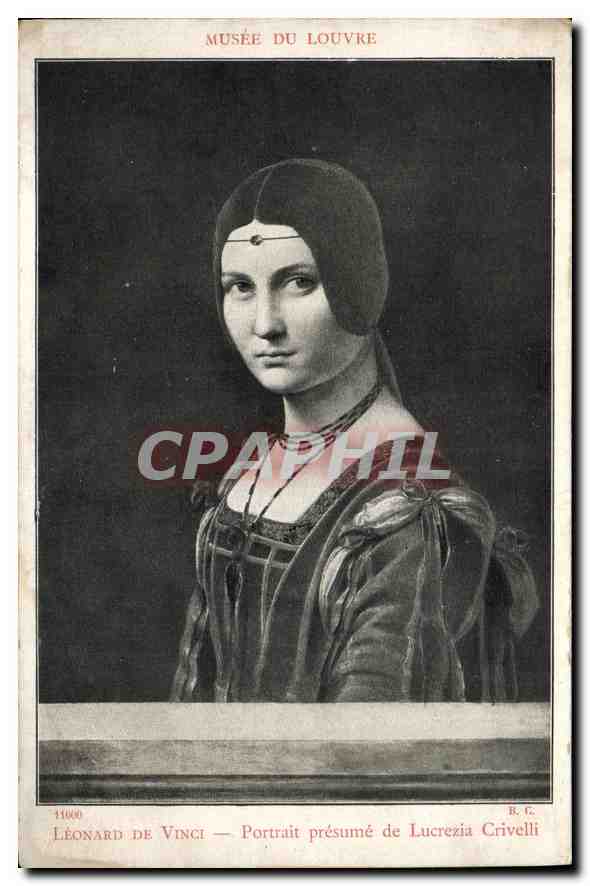 CPA Musee du Louvre Leonard de Vinci Portrait presume de Lucrezia Crivelli 