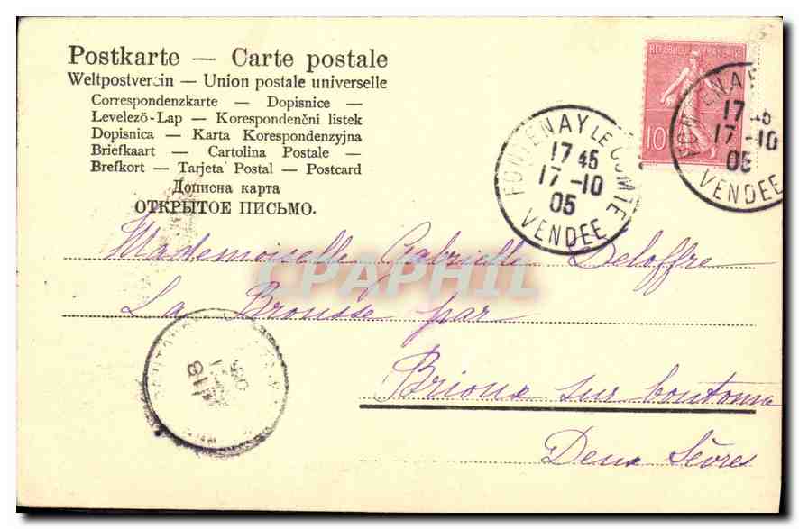 CPA Moedershulp Jozef Israels  — Rückseite