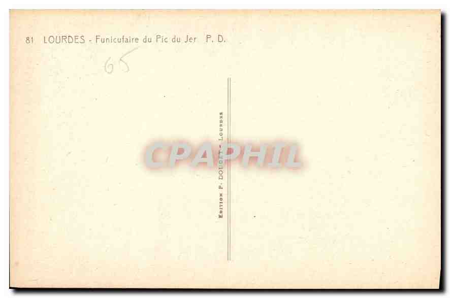 CPA Lourdes Funiculaire du Pic du Jer  — Verso