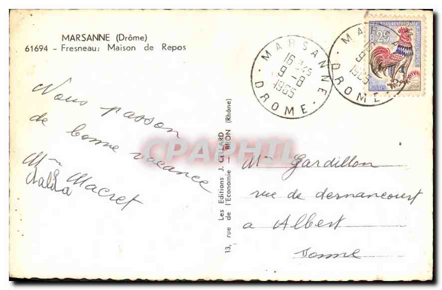 Château de Fresneau — Maison de Repos — Les Éditions J. Célestin (Rhône) — Verso