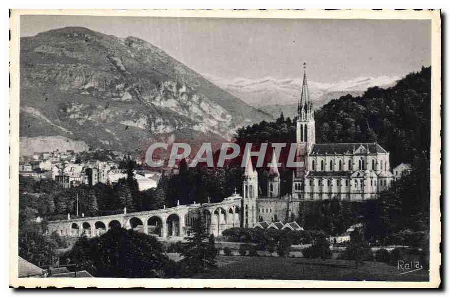 CPA Lourdes la Basilique et le Pic du Jer 