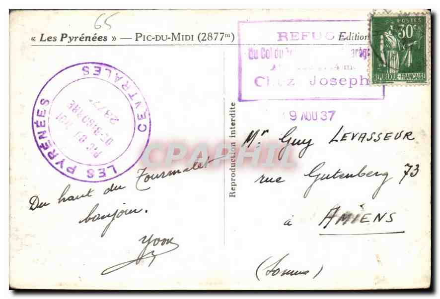CPA La Vallee de Bareges  — Rückseite