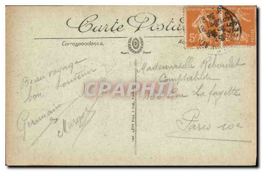 CPA Lourdes le Chateau et le Pic du Jer  — Verso