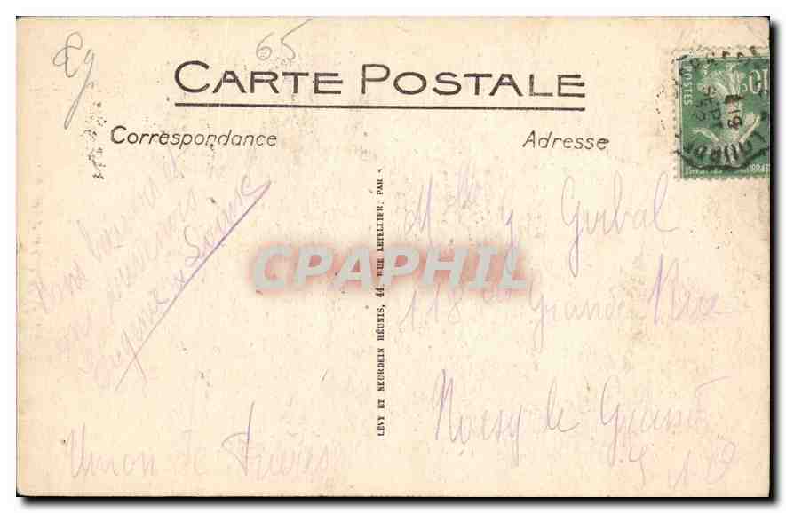 CPA Lourdes la Basilique et le Gave  — Verso