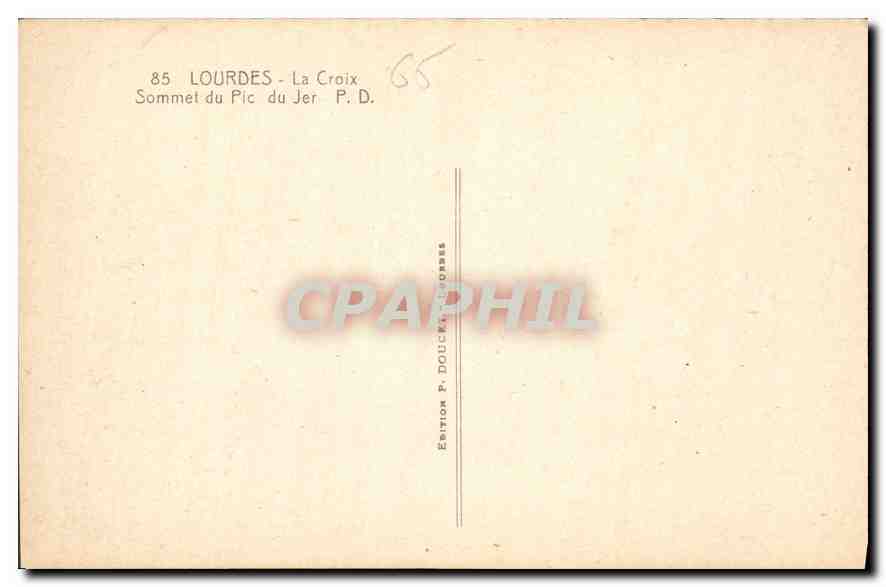 CPA Lourdes La Croix Sommet du Pic du Jer  — Verso