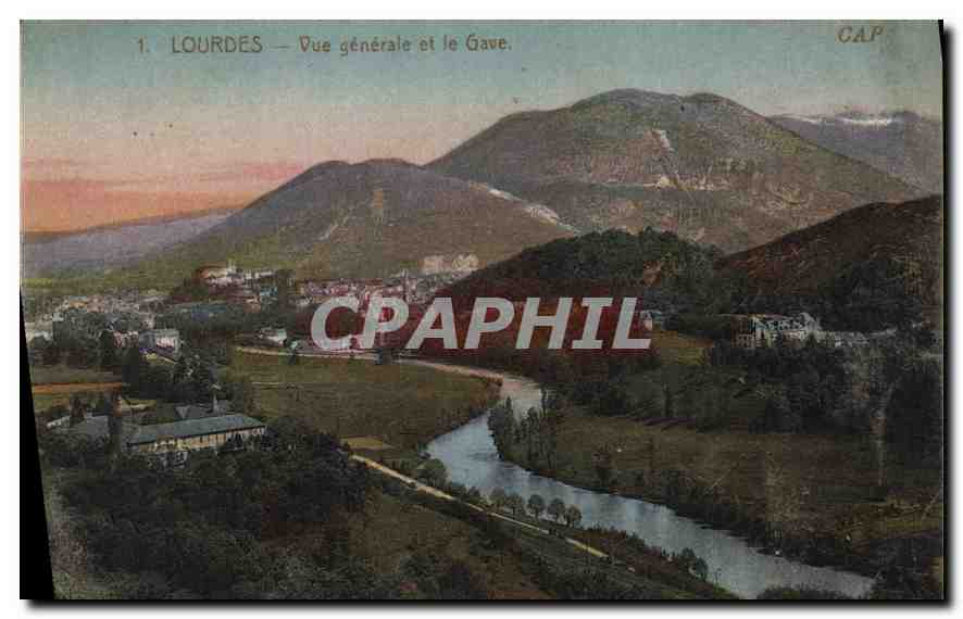 CPA Lourdes Vue generale et le Gave 