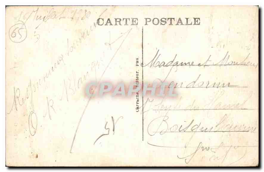 CPA Gavarnie H P la Grande Cascade  — Verso