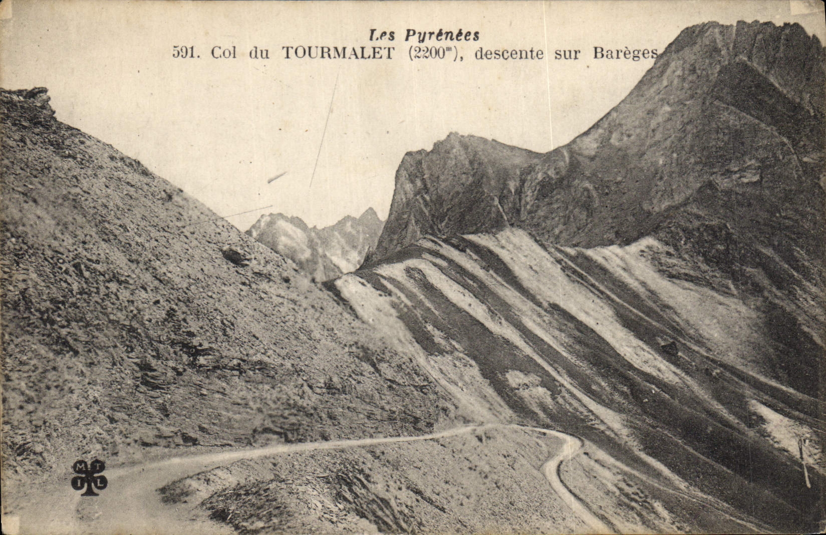 Col du Tourmalet (2200 m) — descente sur Barèges — MT