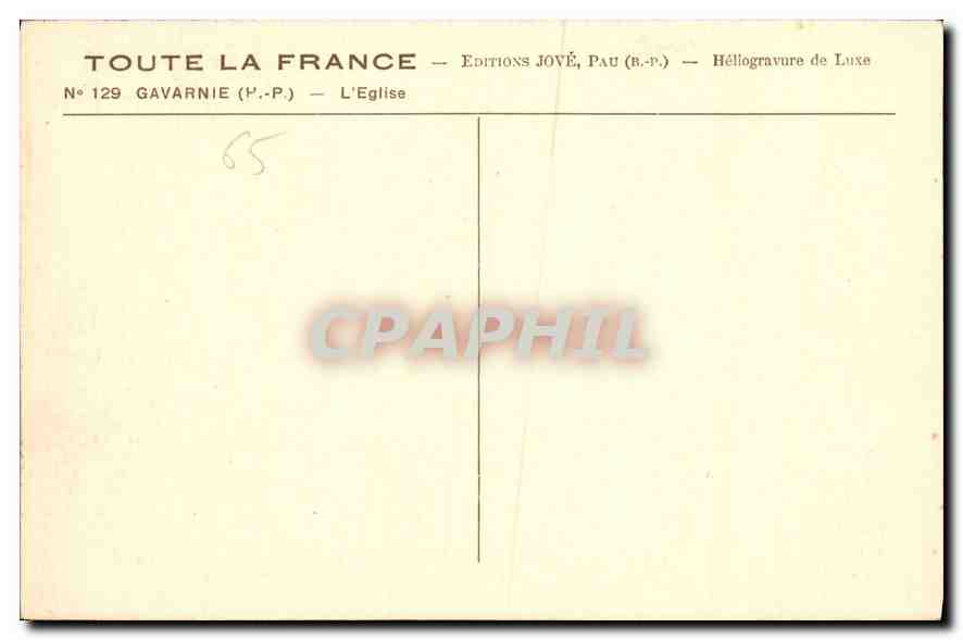CPA Gavarnie L'Eglise  — Rückseite