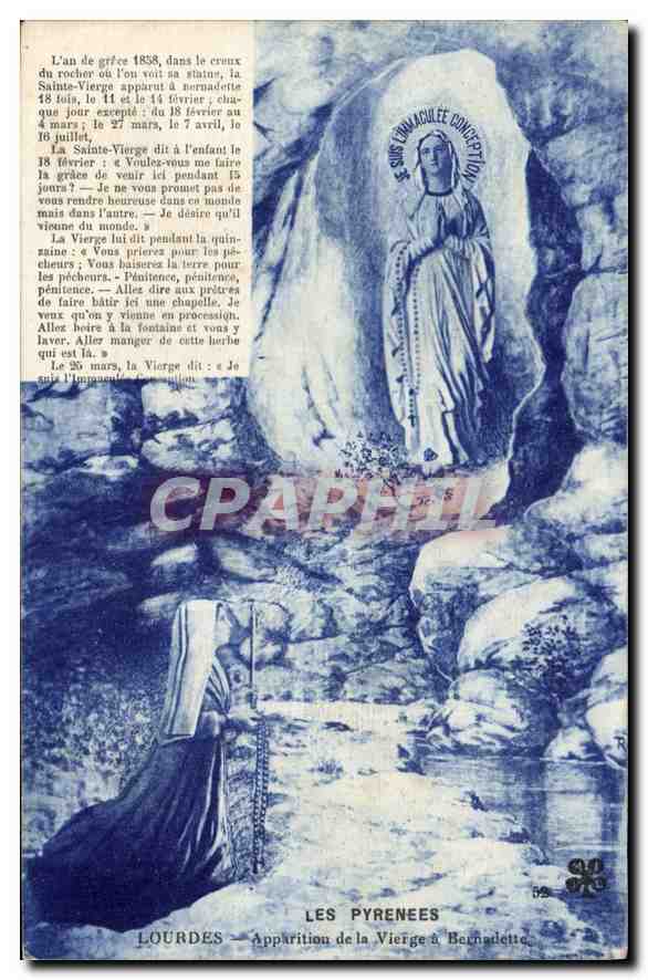 CPA Les Pyrenees Lourdes Apparation de la Vierge a Bernadette 