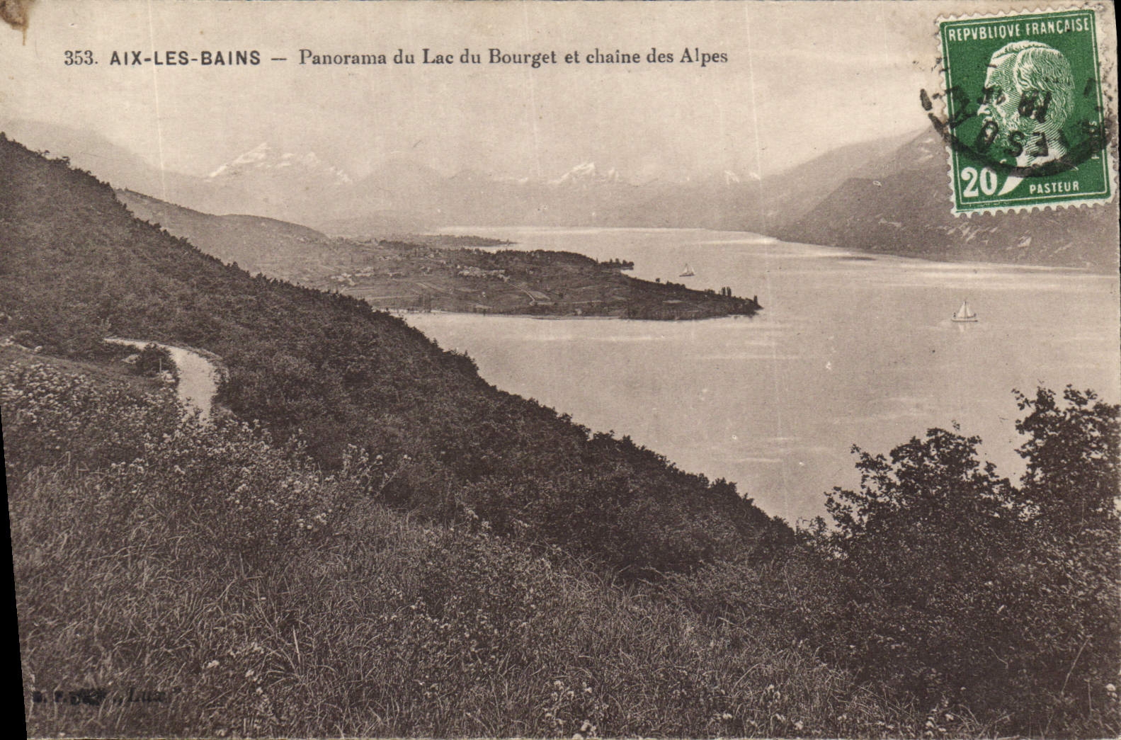 CPA Aix les Bains Panorama du Lac du Bourget et chaine des Alpes 