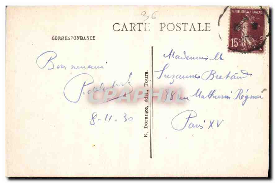 CPA Valencay Indre le Chateau cote Nord Est  — Rückseite