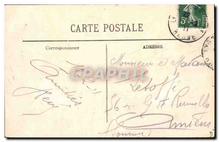 CPA Lyon Ensemble de la Place Bellecour  — Verso