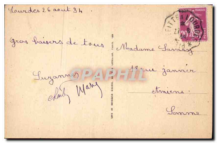 CPA Lourdes La Vierge couronnee  — Verso