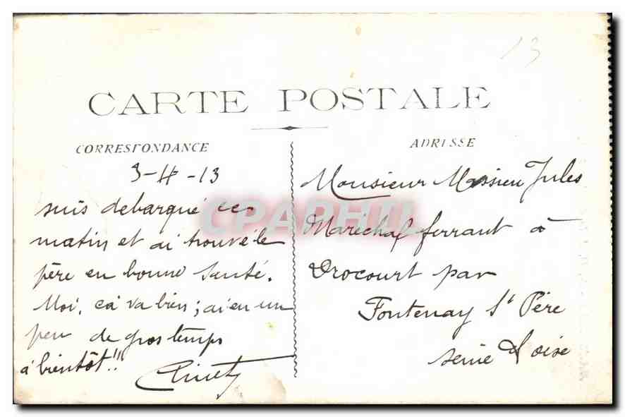 CPA Marseille N D de la Garde  — Rückseite