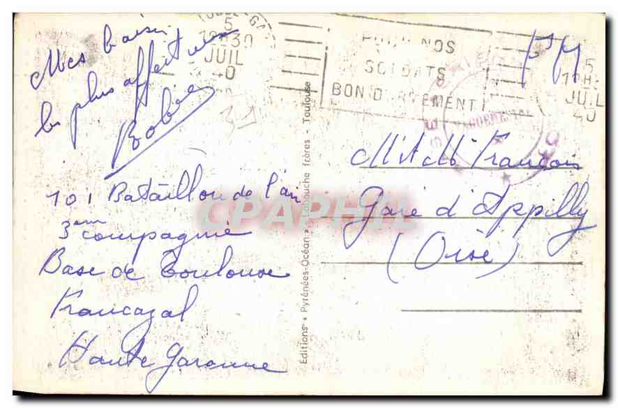 CPA Toulouse le donjon du Capitole XIV siecle  — Verso