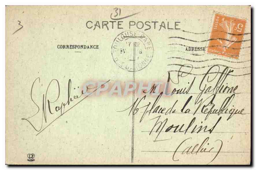 CPA Toulouse Fontaine du Jardin des Plantes et monument d'Armand Sylvestre  — Verso