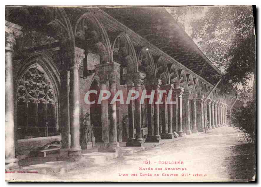 Toulouse — Musée des Augustins, l'un des côtés du cloître (XIIe siècle) — Boucicaut Frères, Toulouse, n°151