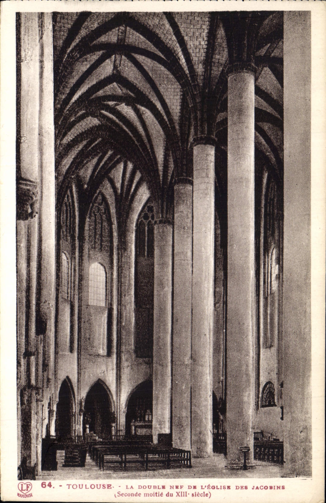 Toulouse - La double nef de l'église des Jacobins - Seconde moitié du XIIIe siècle