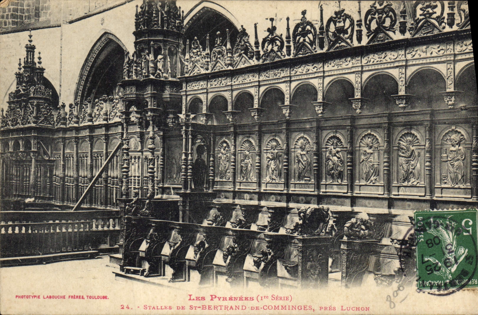 Stalles de St-Bertrand-de-Comminges, près Luchon — Les Pyrénées (1ère Série) — Phototypie Labouche Frères, Toulouse
