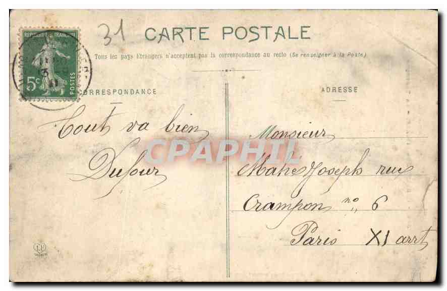 CPA La Haute Garonne Labarthe de Riviere la touroque — Verso