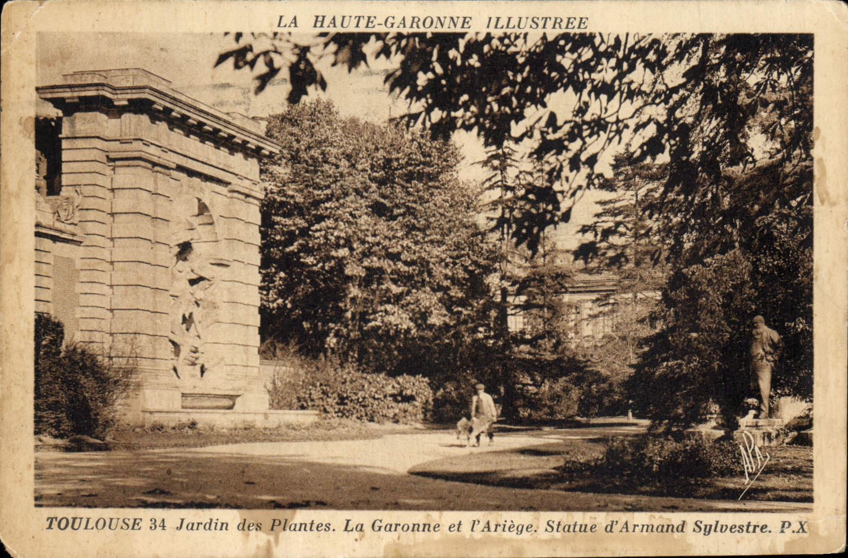 Toulouse 34 Jardin des Plantes — La Garonne et l'Ariège. Statue d'Armand Sylvestre — La Haute-Garonne Illustrée