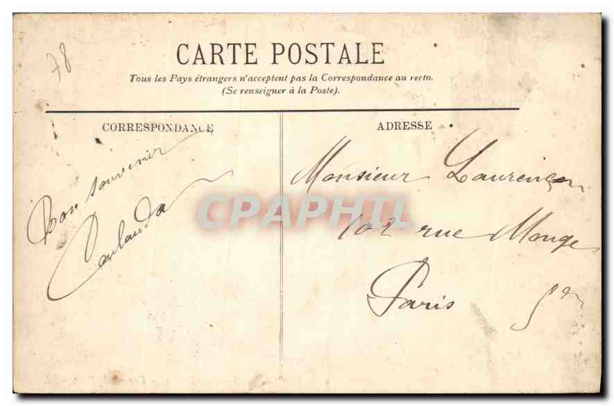 CPA Versailles Le Chateau Vue sur le Parc  — Verso