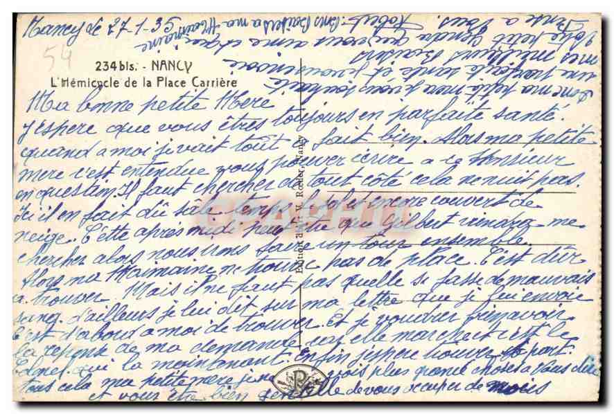 Der Halbkreis der Place Carrée — Nancy — Verlag CPAPHIL, n° 54 — Rückseite