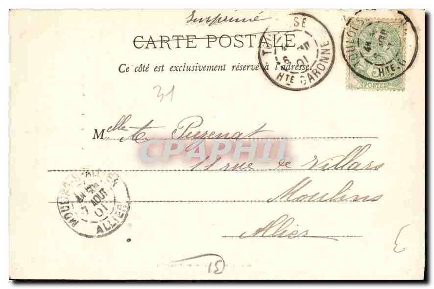 CPA Toulouse Donjon du Capitole  — Verso