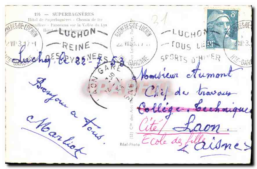 Superbagnères — Souvenir de Superbagnères — Réal-Photo — Reverso