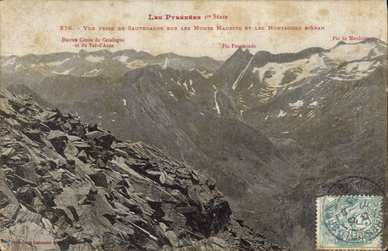 Les Pyrénées 1re Série - Vue prise de Sauvegarde sur les Monts Maudits et les Montagnes d'Aran