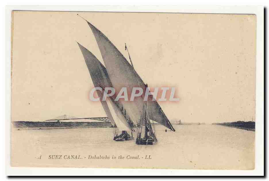 Suez Canal — Dahabiehs in the Canal — LL