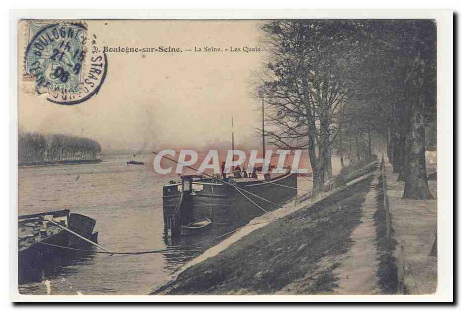 BOULOGNE sur Seine la Seine les Quais CPA