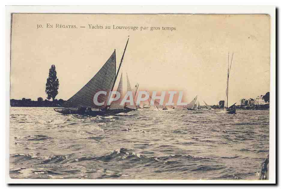 En regates Yachts au louvoyage par gros temps Voiliers CPA