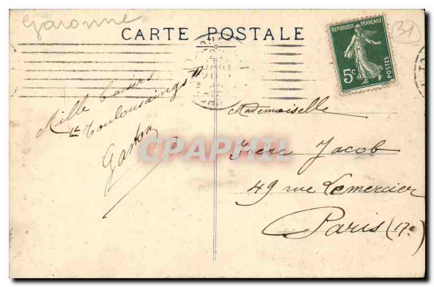 CPA Toulouse Capitole Le Theatre  — Rückseite