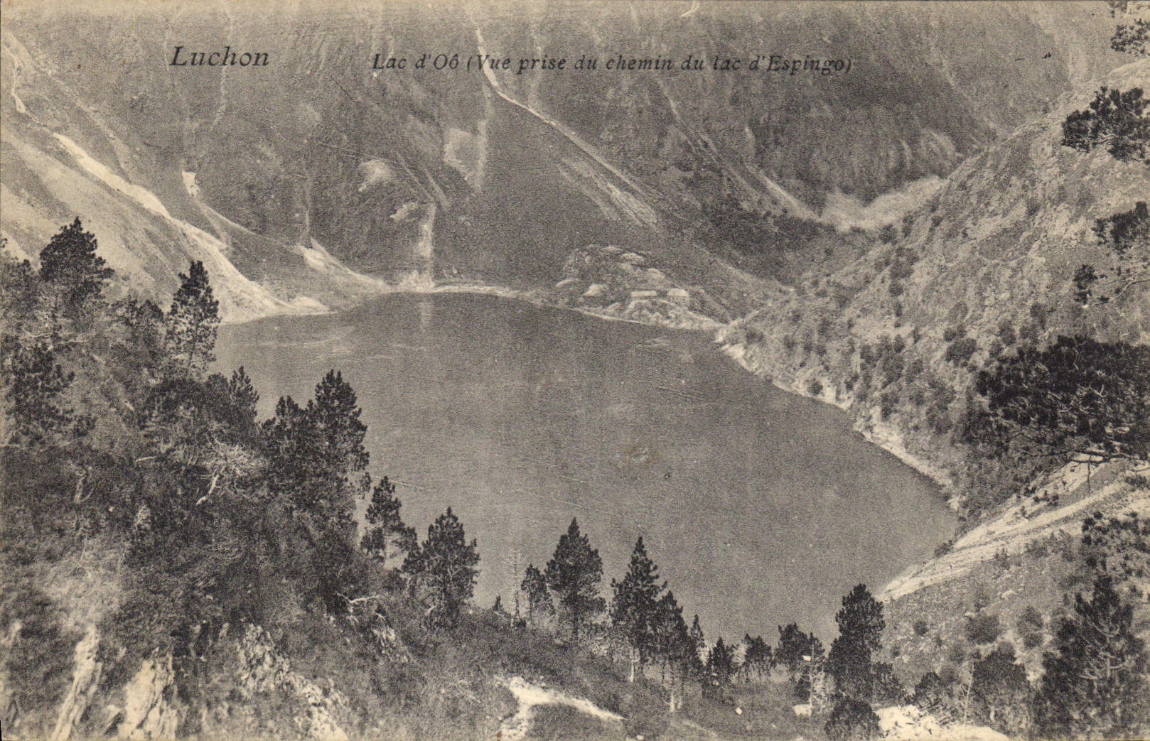 CPA Luchon Lac d'Oo Vue prise du chemin du Lac d'Espingo 