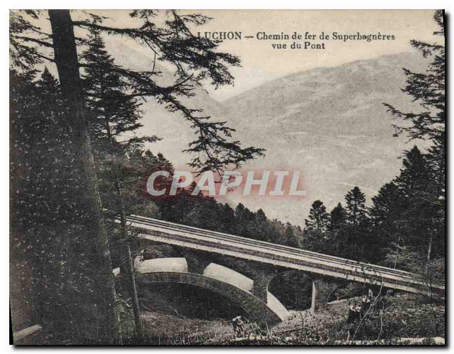 Luchon — Chemin de fer de Superbagnères vue du Pont