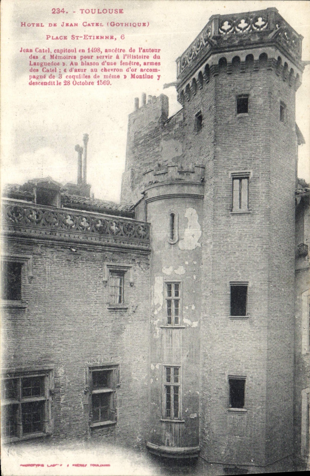 CPA Toulouse Hotel de Jean Catel Gothique 