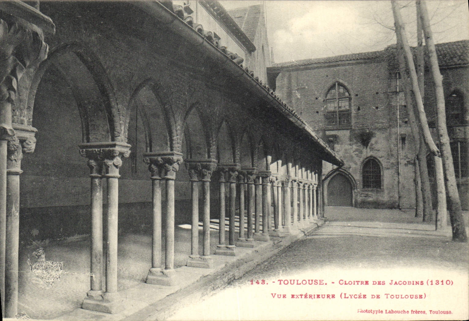 Toulouse - Cloître des Jacobins (1310) — Vue extérieure — Phototypie Labouche frères, Toulouse