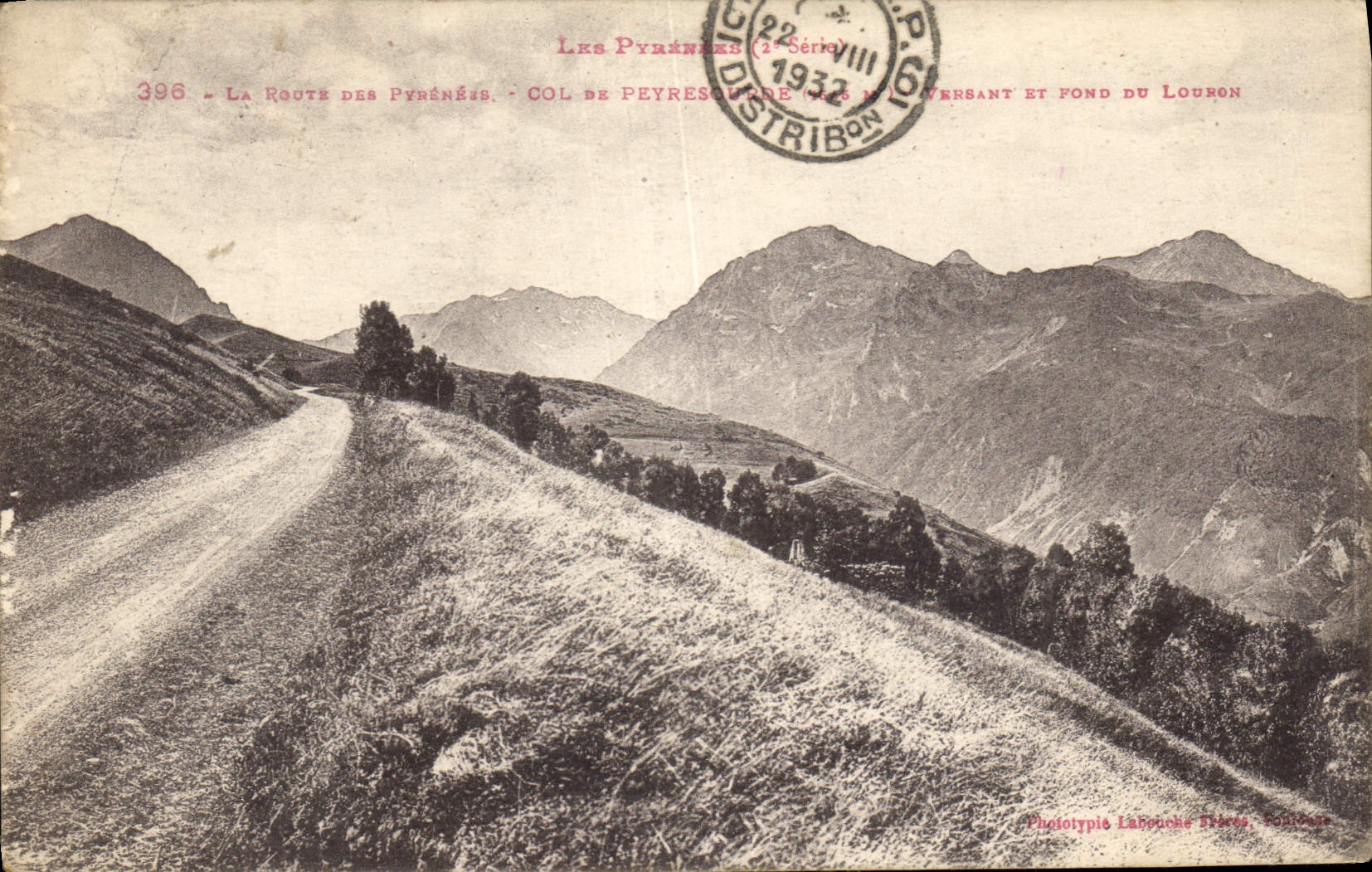 Col de Peyresourde (1933) — Versant et Fond du Loubron — Phototypie Labonche Frères, Conflans
